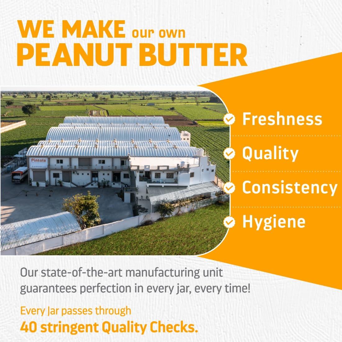 Pintola PINTOLA Original Classic Peanut Butter Crunchy 2.5kg - with High Protein 26g & 7.2g Fiber, Premium Roasted Nuts, Gluten Free, Zero Trans Fat, with MUFA Good Fats, Vit E & B3, Dairy Free