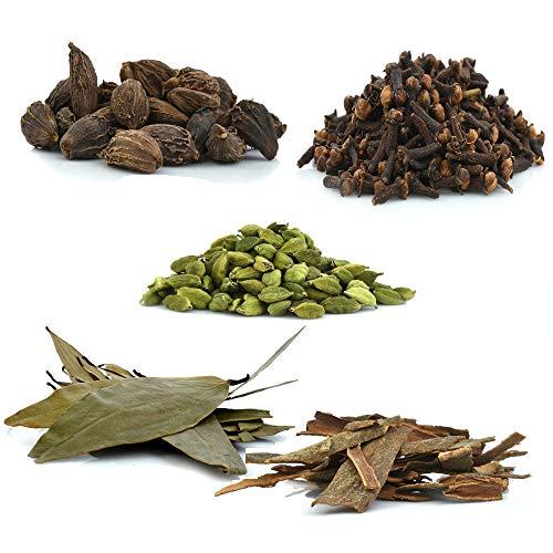 EtsiBitsi EtsiBitsi Pack of 5 Whole Spices Premium 100% Natural (Badi Elaichi, Elaichi, Laung, Tej patta, Dalchini) (450)