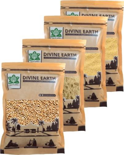 DIVINE EARTH DIVINE EARTH 100% Organic Kodo Millet Combo 2kg (Kodo Millet 500gm, kodo Millet Flour 500gm, kodo daliya 500gm, kodo suji/rawa 500gm) (Pack of 4)