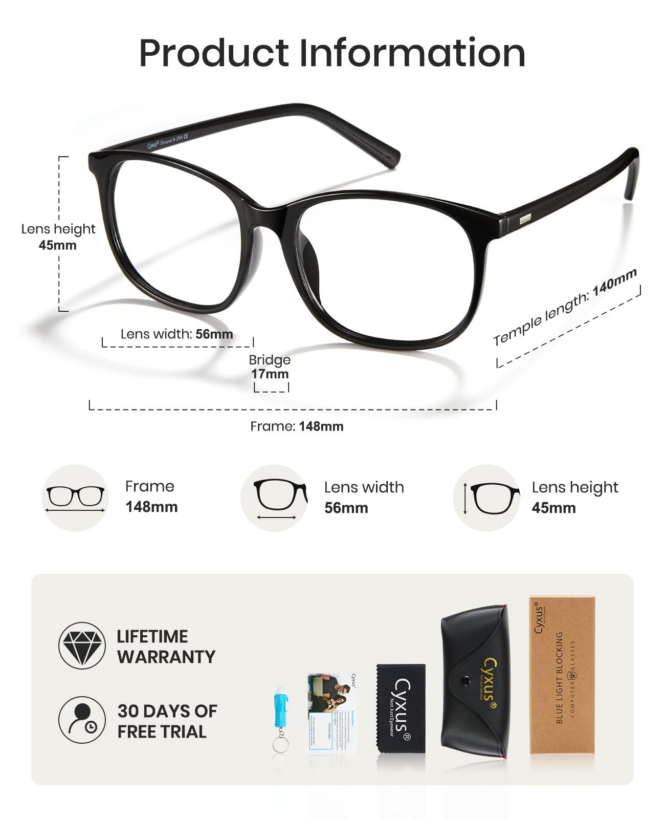 Cyxus Cyxus Transparent Lens Anti Blue Light Glasses UV Blocking Computer Eyewear