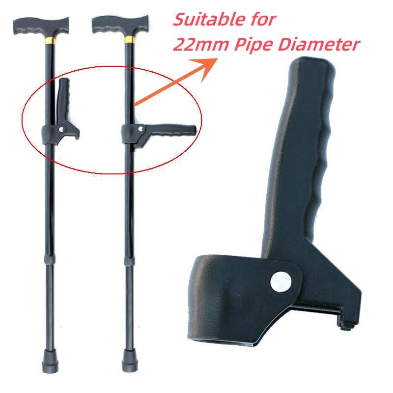 Brrnoo Walking Cane Handle Replacement, Walking Stick/Cane Auxiliary Handles for 22mm Tube Diameter, Comfortable Extra Stability Base Mobility Aid for Men Women and Seniors