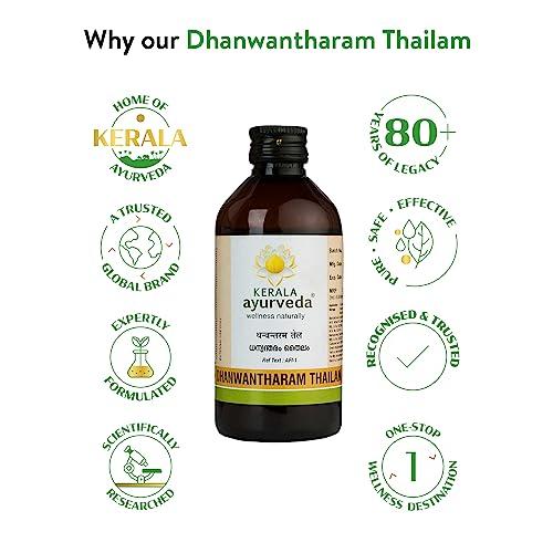 KERALA ayurveda Kerala Ayurveda Dhanwantharam Thailam - 200 ml | Ayurvedic Oil for Prenatal & Postnatal Recovery | Ideal for Stretch Marks Removal for Men & Women | Massage Oil for Relaxed Body | Strengthens Muscles