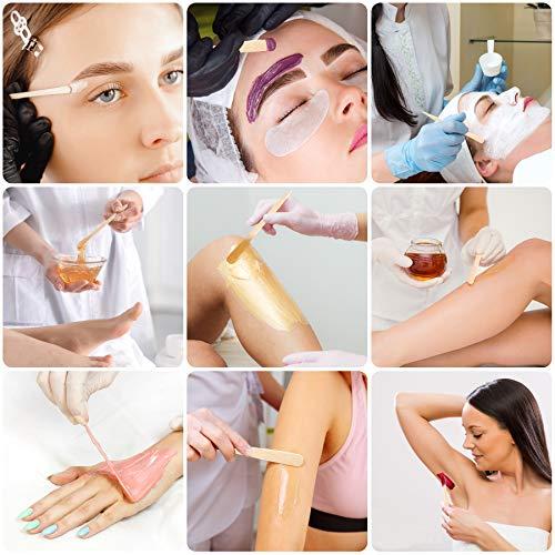 JANYUN 200 Pcs Eyebrow Wax Sticks Wax Applicator, Wood Wax Spatulas for Face and Small Hair Removal Sticks (Without Handle)