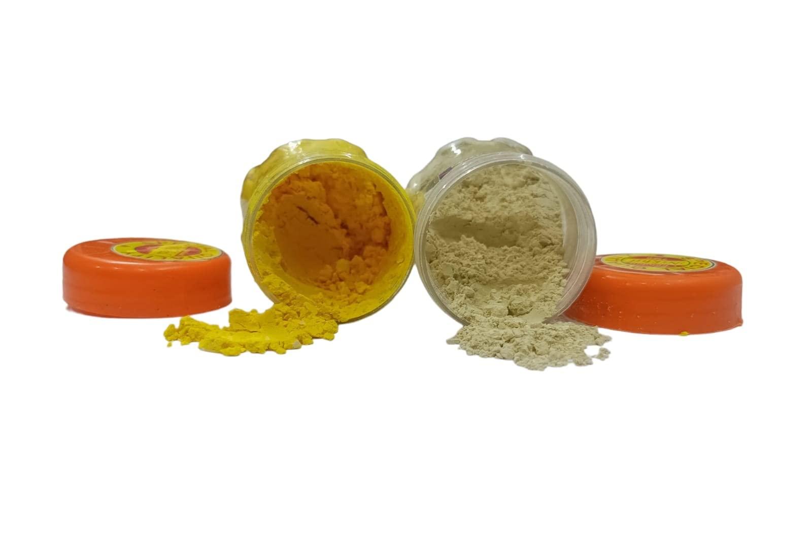 uyu Asta Gandham Tika | Chandan Tilak | Puja, Hwan, Tilak (20+20 grm, Yellow & White)