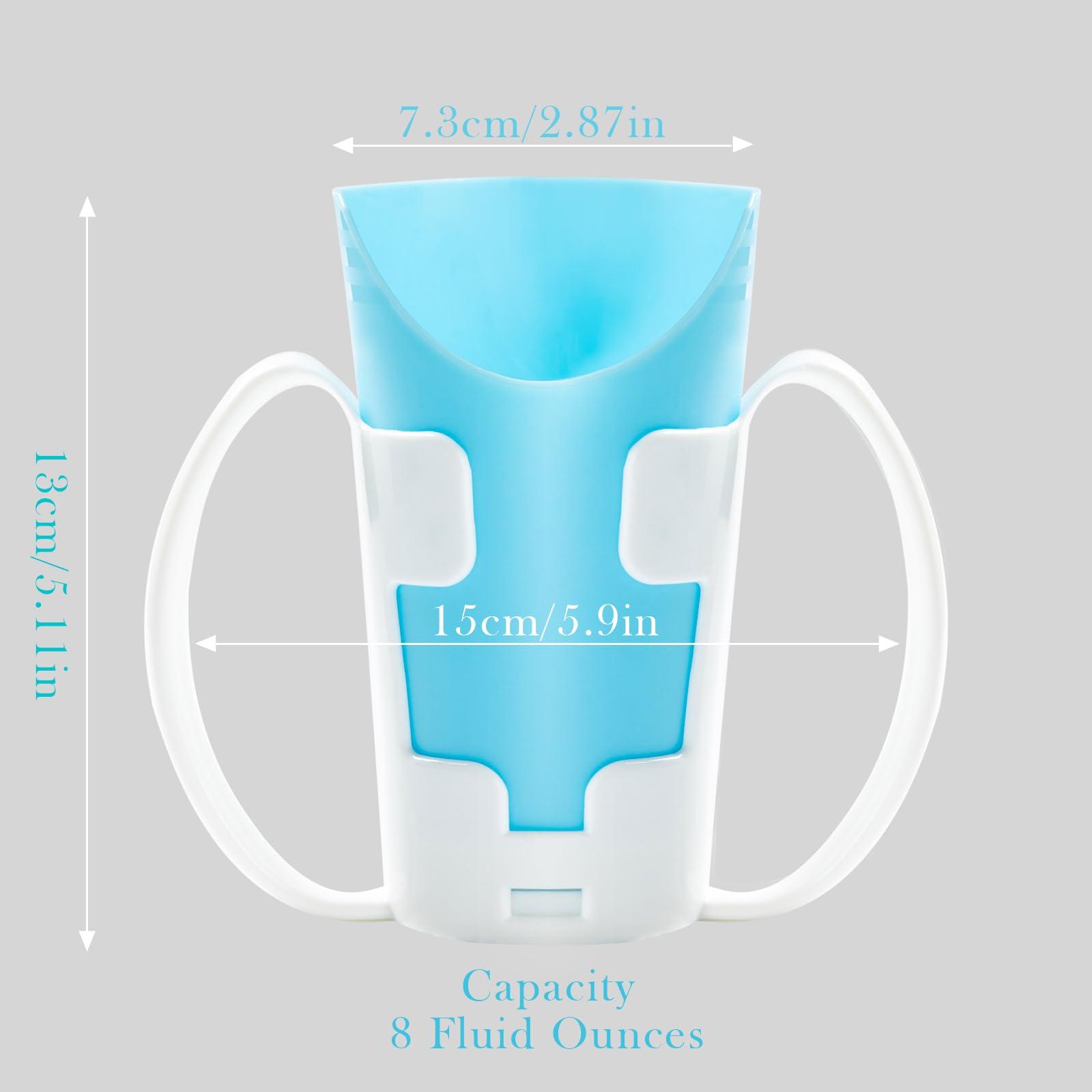 JFGLORIX JFGLORIX Nosey Cups,Elderly Care Cups,Cups for Physical Therapy Recovery and Rehabilitation,Nosey Cups with Holder 8.7oz