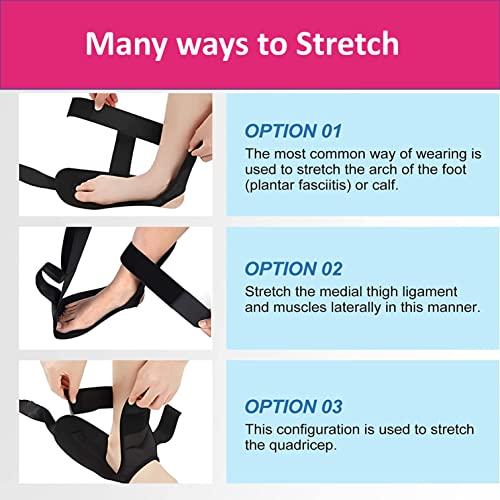 Tdas Tdas Foot Stretcher Calf Yoga Ligament Stretching Strap Ankle Leg Hamstring for Plantar Dancers Fasciitis Drop Pain Relief Achilles Tendonitis Belt Equipment Bands Band Stretch (Pink)