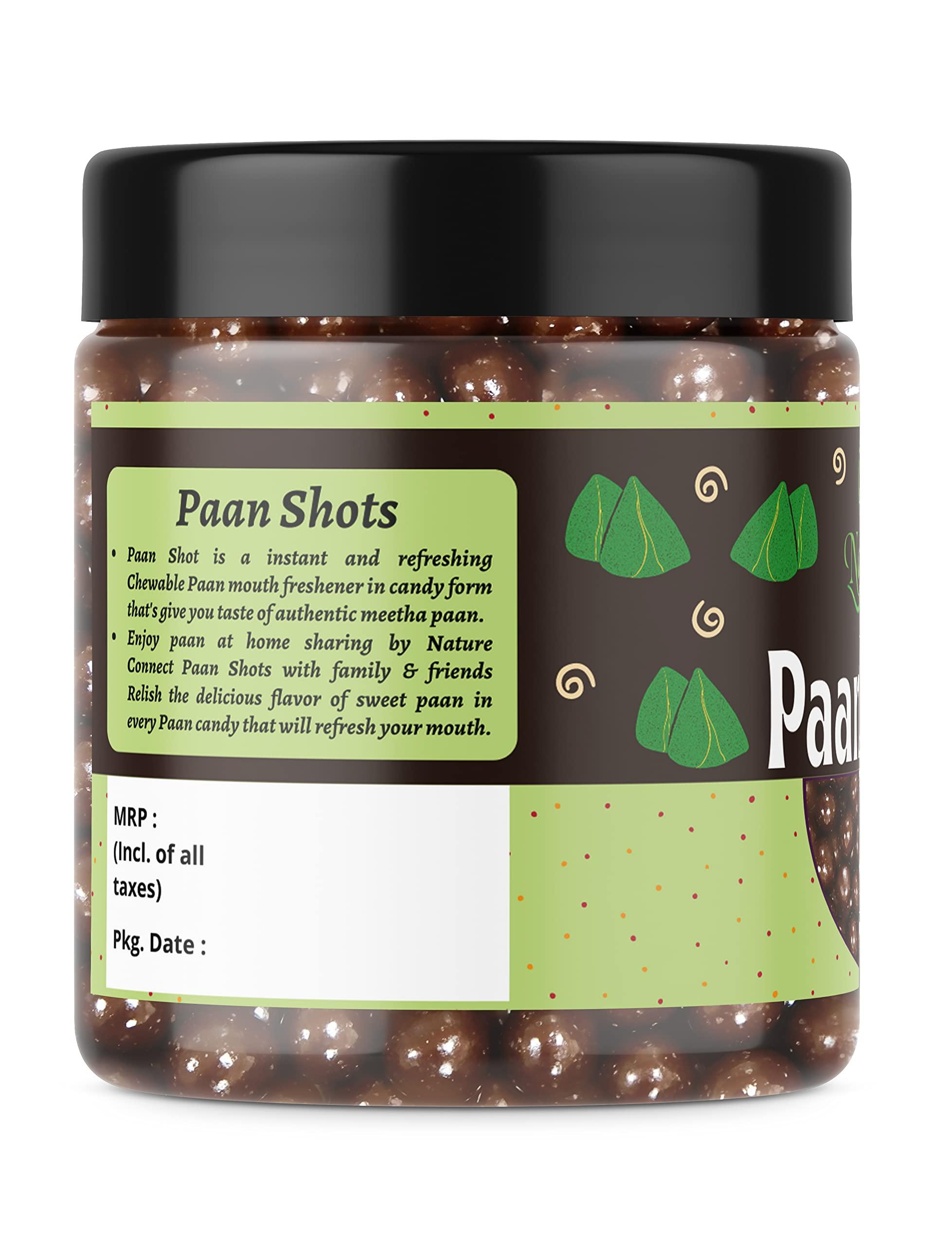 Nature Connect Nature Connect Paan Shots 300 gm (Instant Paan, Mouth Freshener, Mukhwas) Pan Flavor Candy | Paan Shots | Pan Laddu - Paan Candy [Jar Pack]