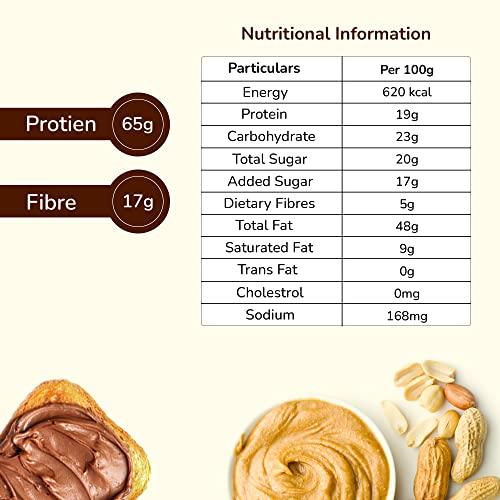 Beanut Beanut Chocolate Peanut Butter Creamy - 340gm | Classic Peanut Butter with Rich Fiber | Non-GMO, Gluten Free, Vegan & Cholesterol Free