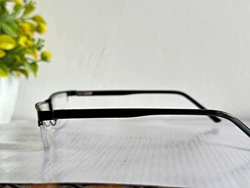 SAIYED CHASMA GHAR Blue Ray Cut Reading Glasses Without Coating Blue Cut Anti Reflection For Mobile & Computer Glasses UV Protection Glasses Dark Grey Frame Specs For Unisex By SAIYED CHASMA GHAR (Power +1.00)