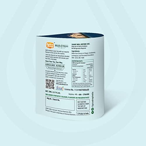 Spice Drop Spice Drop Mumbai Cutting Chai Masala Extract | Contains Cardamom, Ginger & Clove | Flavors 180 cups | 5ML equals 125 grams of powder | No preservative | 1 drop per cup | Tea Masala Drops