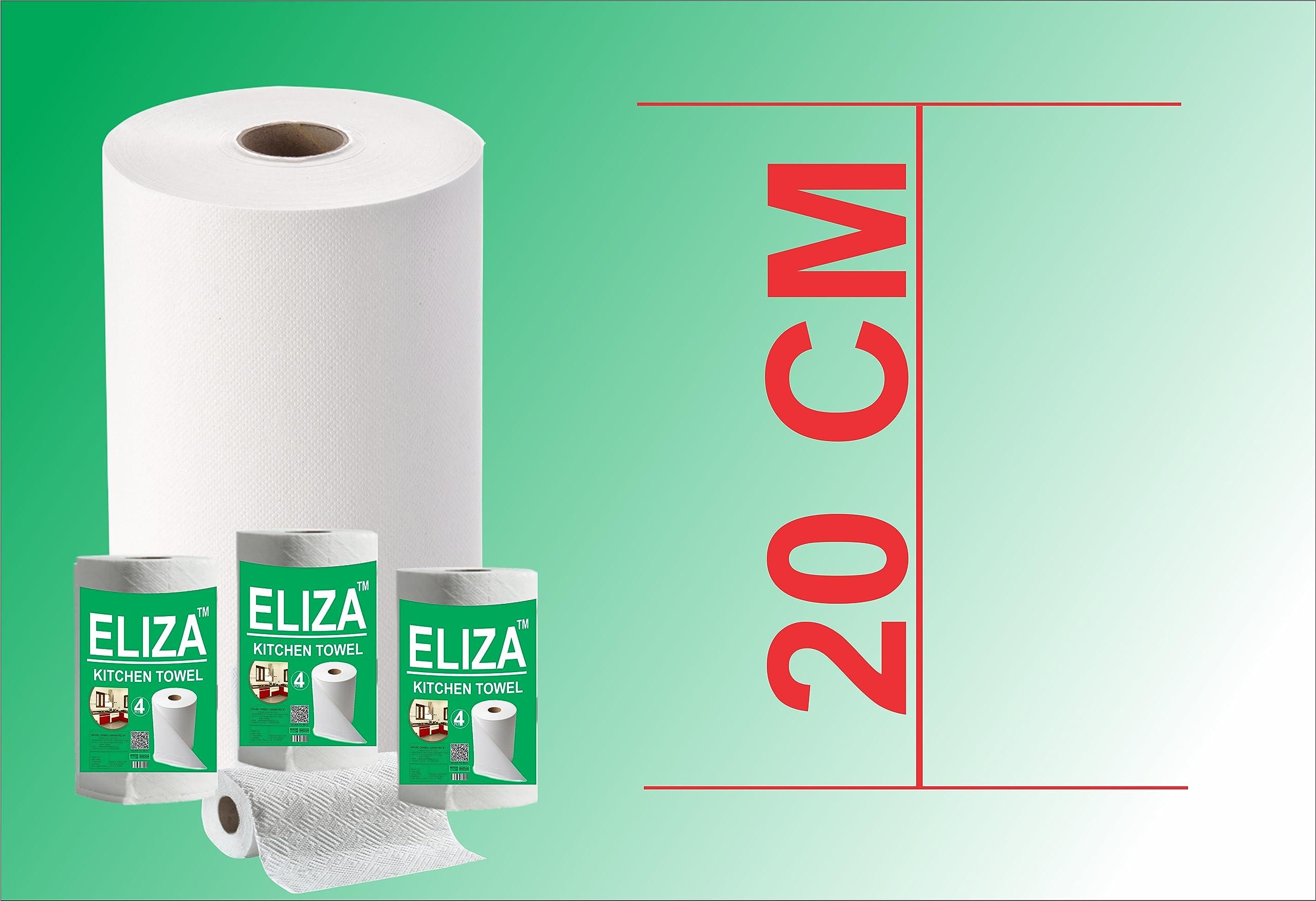 ELIZA Eliza Premium 4 Ply Kitchen Towel Tissue Paper Roll - Pack of (60 Pulls Per Roll 4ply, 60 Sheets)
