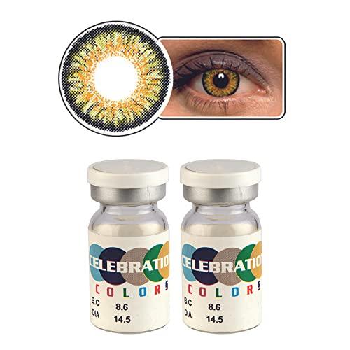 CELEBRATION COLORS Celebration Color Yearly Coloured Contact Lenses 1 Pair (Hip Hop Hazel,-4.75)