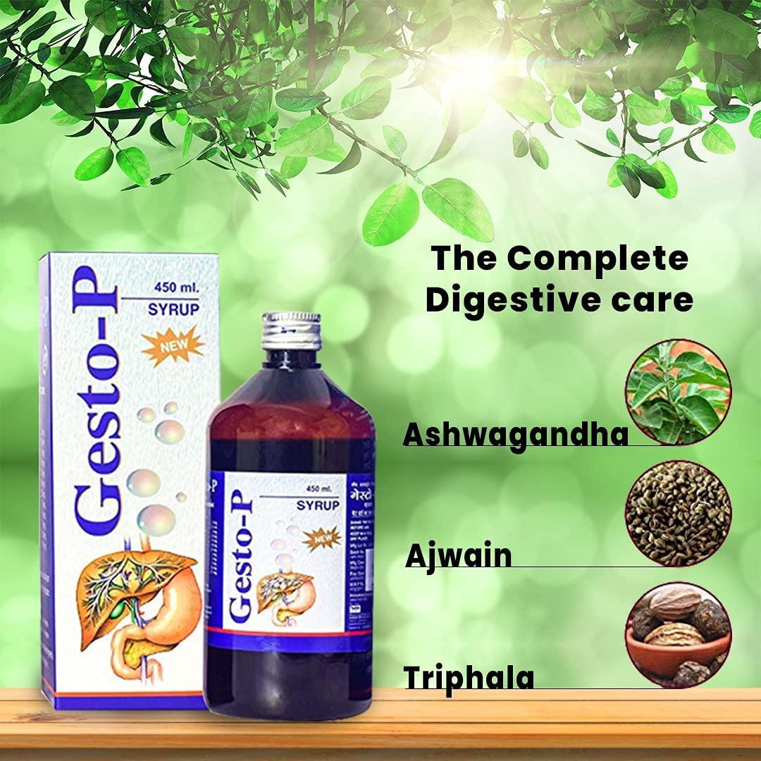 Gesto-P Gesto-P PanAsia Herbal Gesto-P Syrup 450 ml Pack with Ajwain, Triphala & Ashwagansha