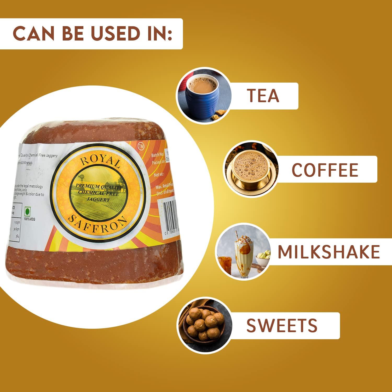 Royal Saffron Royal Saffron Chemical Free Jaggery Cubes 900g Natural Jaggery 100% Pure And Natural Gur 900 Grams pack