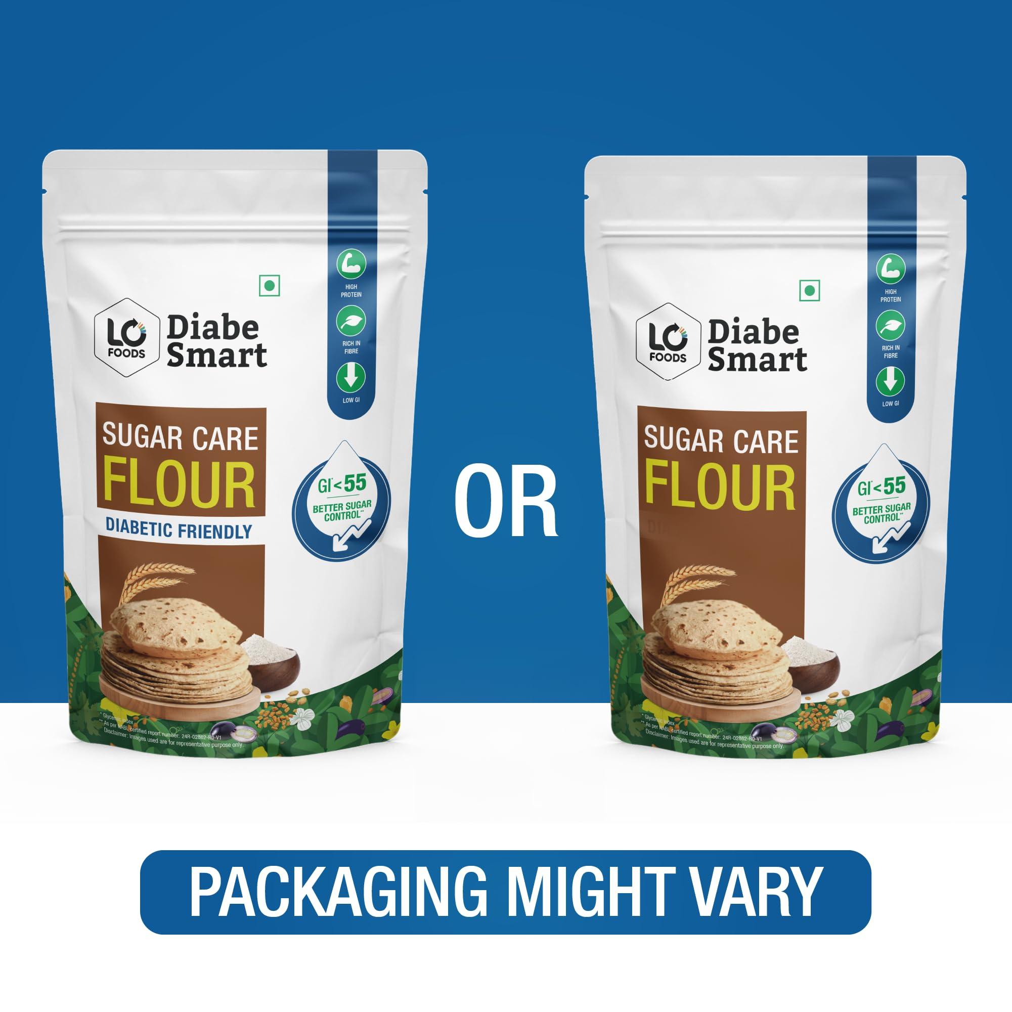 DiabeSmart DiabeSmart Sugar Care Atta 5 Kg | 50% Better Sugar Control | Low GI Multigrain Atta for Sugar Release Control | Tested on Diabetics | Diabetic Atta For Diabetic Care | High Fiber Flour