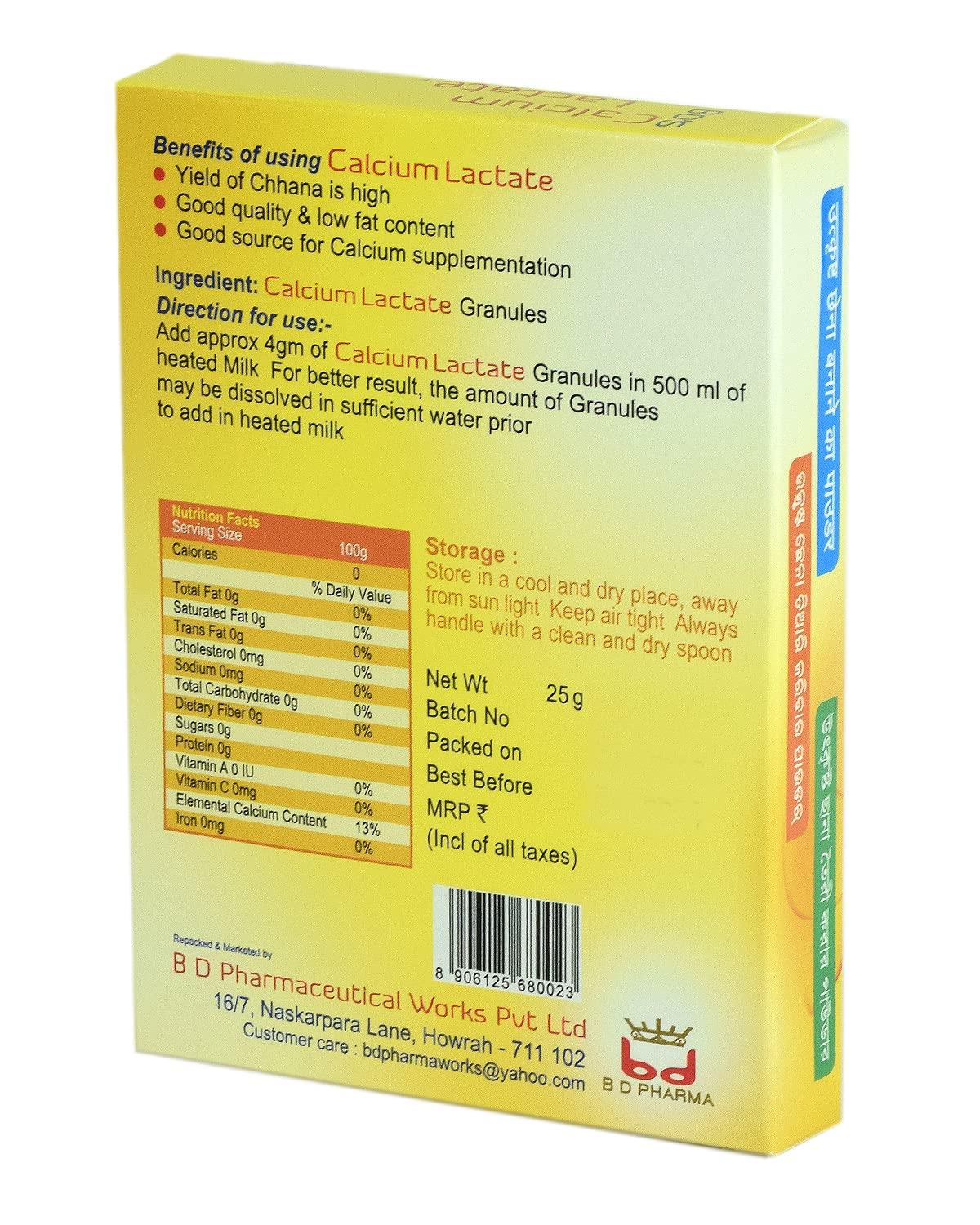 Generic B D 1958 & CO-CALCIUM LACTATE POWDER, 1 BOX PACK OF PCS.(12)