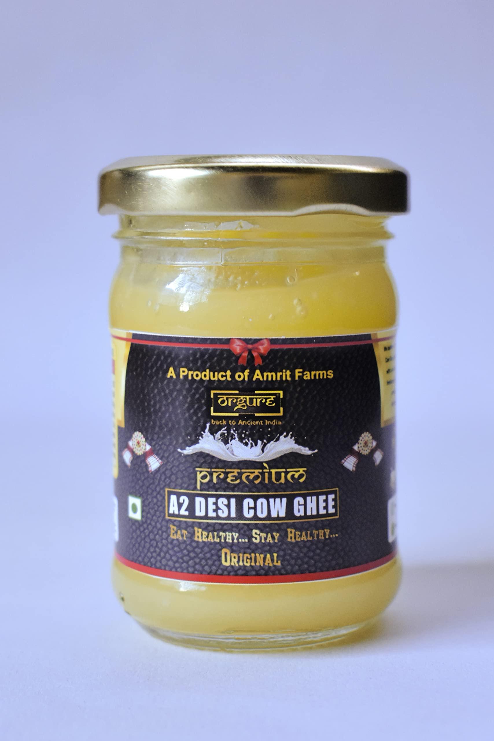 ORGURE Orgure Organic & Healthy Gift Hamper | A2 Desi Bilona Ghee | Raw Wild Forest Honey from Meghalaya | Lakadong Original Turmeric | Natural | Unprocessed | Immunity Booster (Large)