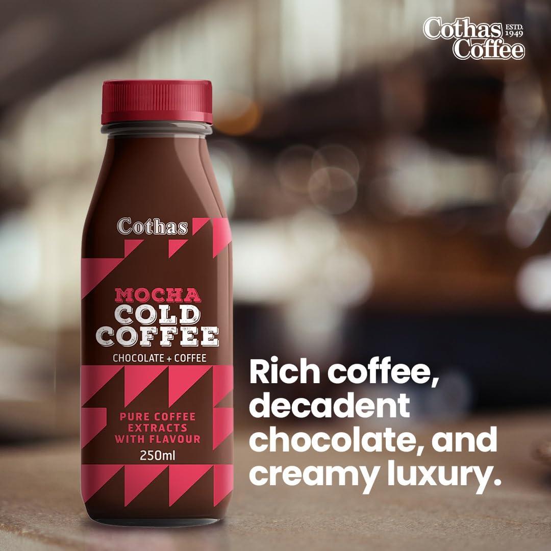 Cothas Cothas Mocha Cold Coffee, Pure and Authentic Coffee Extracts with Chocolate and Real-Toned Milk, Best served Cold, Ideal Choice for Coffee Connoisseurs, Pack of 6 (250ml each)