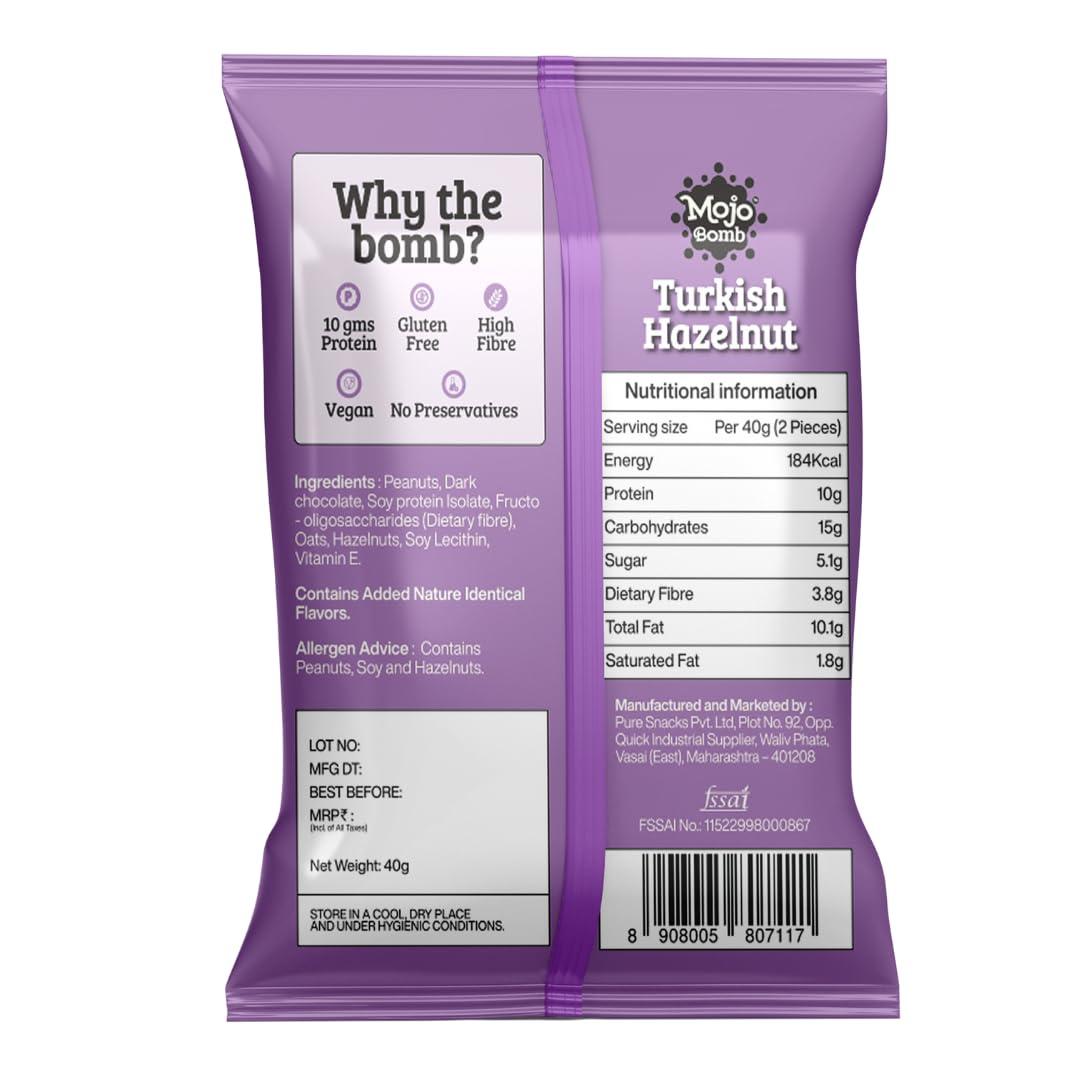 Mojo Bar Mojo Bar Protein Bombs Variety Pack | Peanut Butter, Hazelnut & Mocha | Daily Protein Snack | 10g Protein | Pack of 6 x 40g Protein Balls | Vegan, Gluten Free & No Preservatives