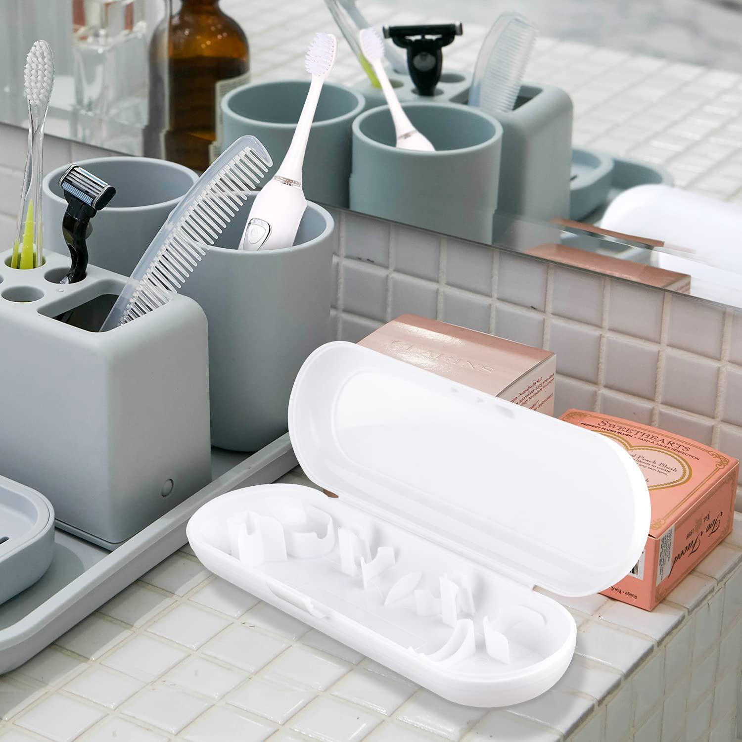 Fowecelt Fowecelt 2 Pack Oral B Electric Toothbrush Travel Case, Fits Oral-B Pro 1000, Pro 2000, Pro 3000, Pro 1500 Electric Toothbrush, Portable Hard Plastic Toothbrush Holder Cover Bag (Black & White)