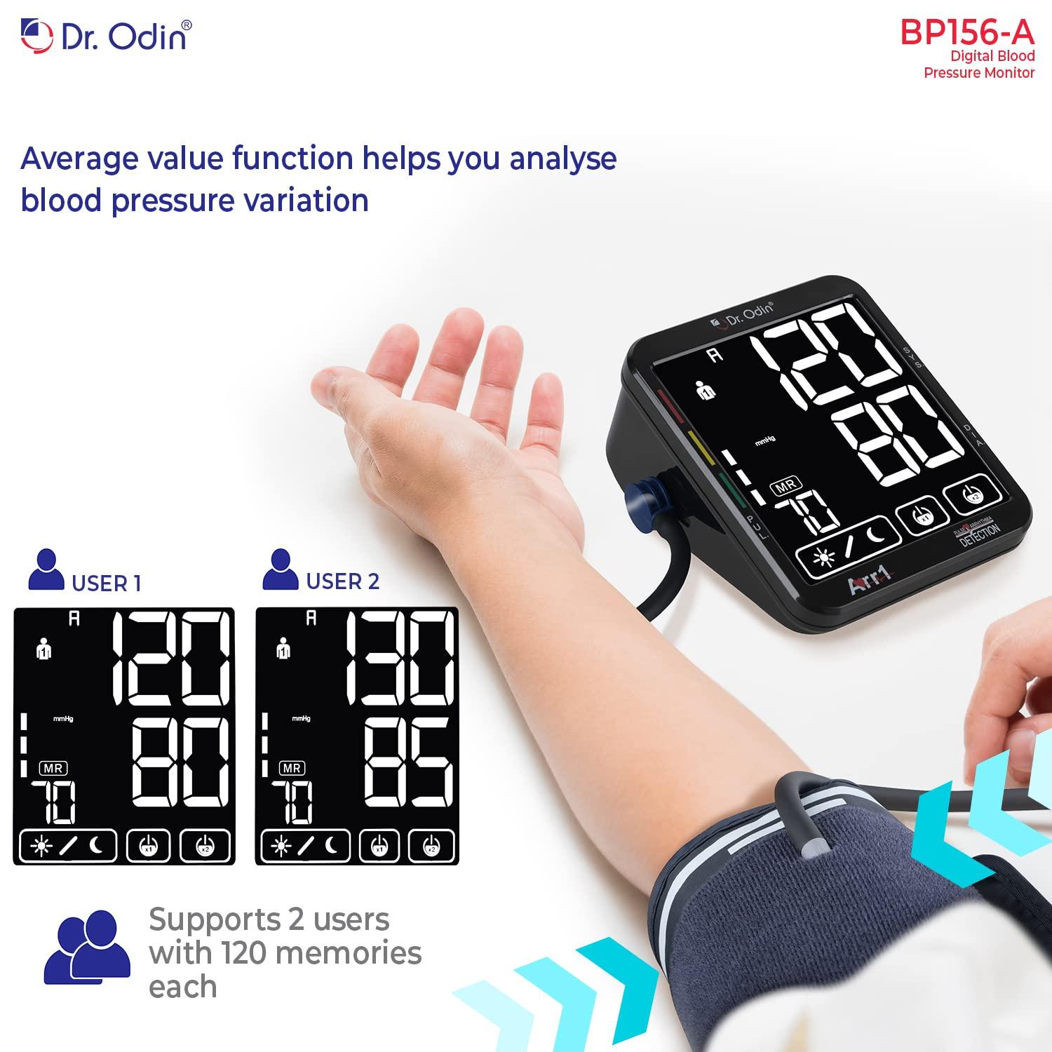 Dr. Odin Dr. Odin BP156 Digital Blood Pressure Monitor - Touch Screen, Talking Function, FDA Approved, 120 Memory Slots, Accurate & Easy-to-Use