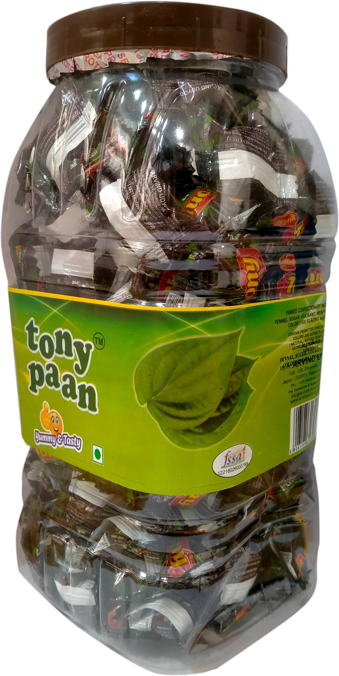 SURBHI Tony Pan Pillow Pack 1kg Jar pack(225pcs Candy Pack) Paan Laddo, Yummy Choclate Ball, Delicious Choclate Candy