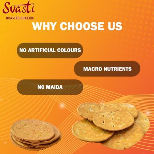Svasti Svasti Jeera Bhakhri, 200 Gms | Whole Wheat Gujarati Bhakri | Vacuum Packed (Pack Of 4)