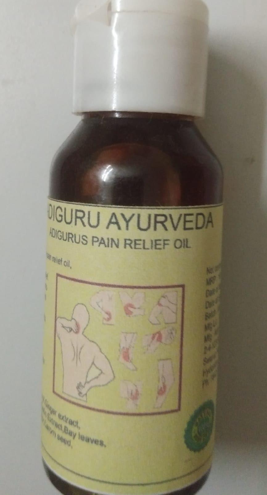 Adiguru\'s Adiguru Ayurveda pain relief oil, effective relief from Back pains, Joint Pains, Arthritis, Inflammation, Pains No. 1 Ayurvedic oil for Quick Pain Relief, with no side effects