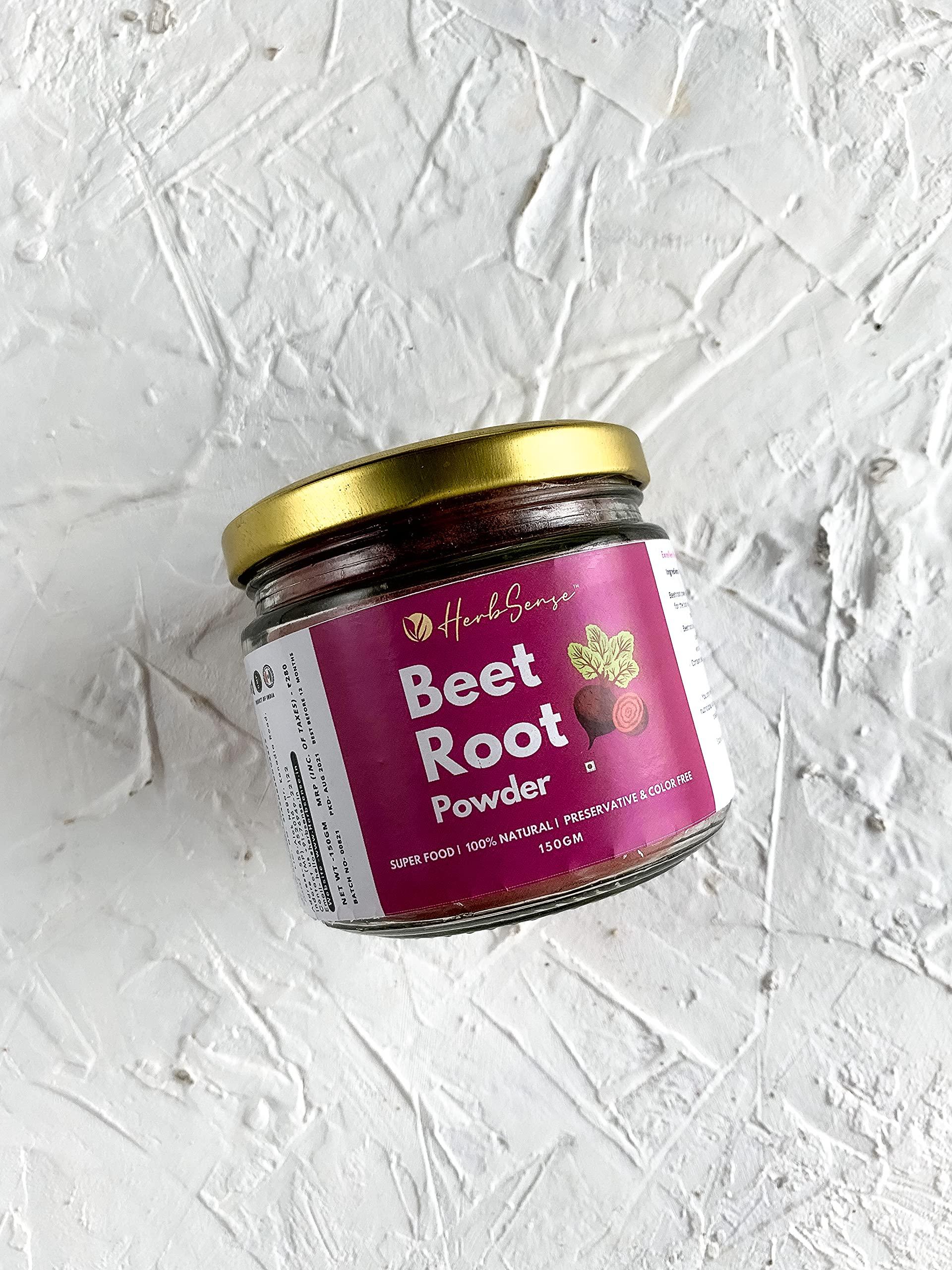 Herbsense Herbsense Superfoods For Healthy Skin, Hair & Body | Combo Pack of 5 Jars- Beetroot Powder, Flaxseed Powder, Moringa Powder, Amla Powder & Curry Leaves powder.