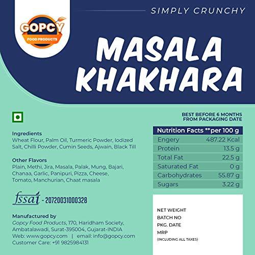 Gopcy Gopcy Khakhra Combo Packets of 4 ( JIRA, Methi, Masala, Palak) Gujarati Healthy Snacks - 800gm