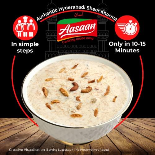 Aasaan Aasaan Sheer Kurma Premix 200gms, Ready to Cook Sheer Khurma Mix, Instant Hyderabadi Sheer Khurma Premix, Indian Sweets Sheer Khurma Ready Mix Vegetarian Dessert (Pack of 2)