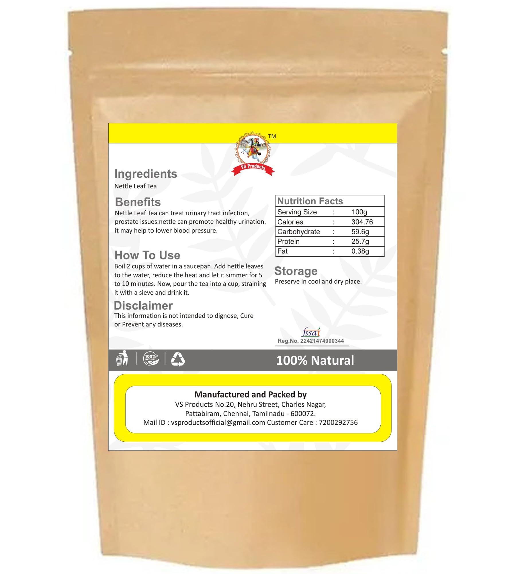 VS Products VS Products Nettle Leaf Tea,600g, Helps with Kidney Detox, Blood Sugar, Blood Purify, Stinging Nettle Tea, Himalayan Nettle Tea,(Pack of 6 X 100gm)