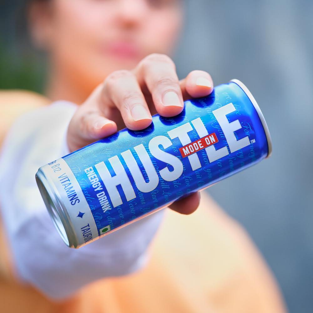 HUSTLE MODE ON HUSTLE MODE ON Hustle Energy Drink Can - 250 | B2, B6, B12 Vitamins | Energizing Beverage - Pack Of 4 - Mixed Fruit