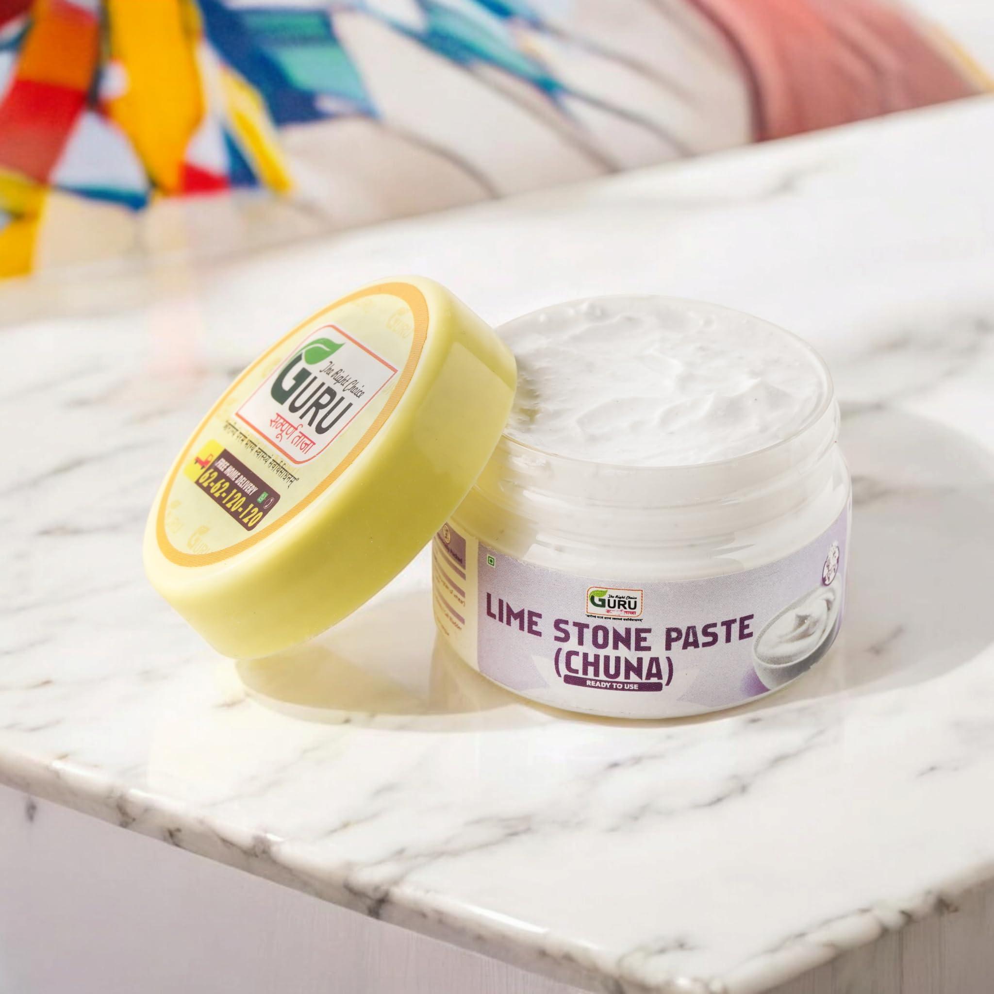 GURU SAMPOORNA TAAJA GURU Edible Limestone (Chuna Paste) :- 75 gm | Good for Bone Health | Rich in Calcium | Paan Chuna Paste