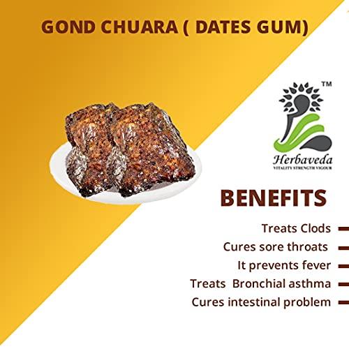 LEANBEING Herbaveda- Gond chuara 100g | Dates gum | khajoor gond | Gond chuhara
