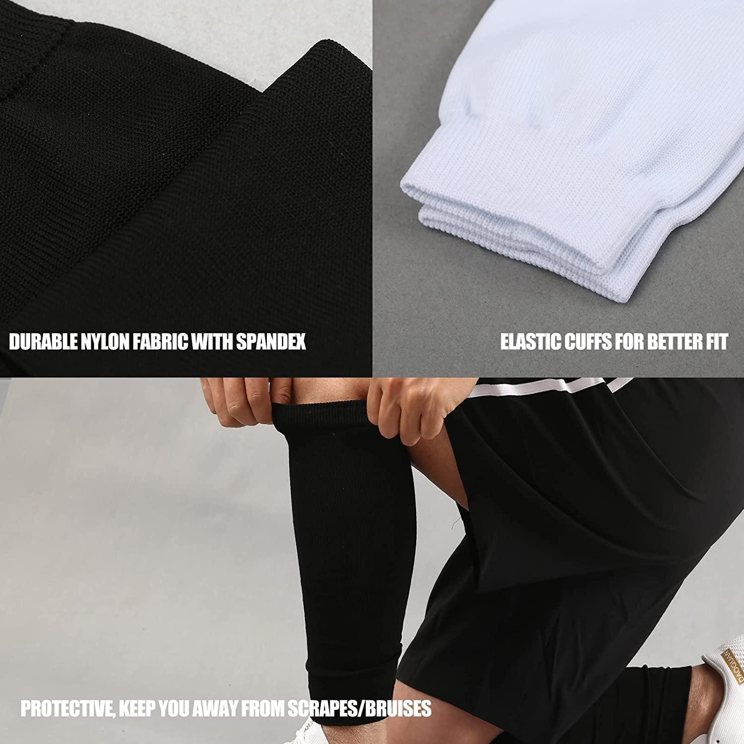 Hersent Calf Compression Leg Sleeves Men, Football Leg Sleeves, Footless Compression Socks for Men Women , Calf Support Sleeves for Youth Boys Football, Football Socks for Adult Athletes Running Sports (Black, Kids)