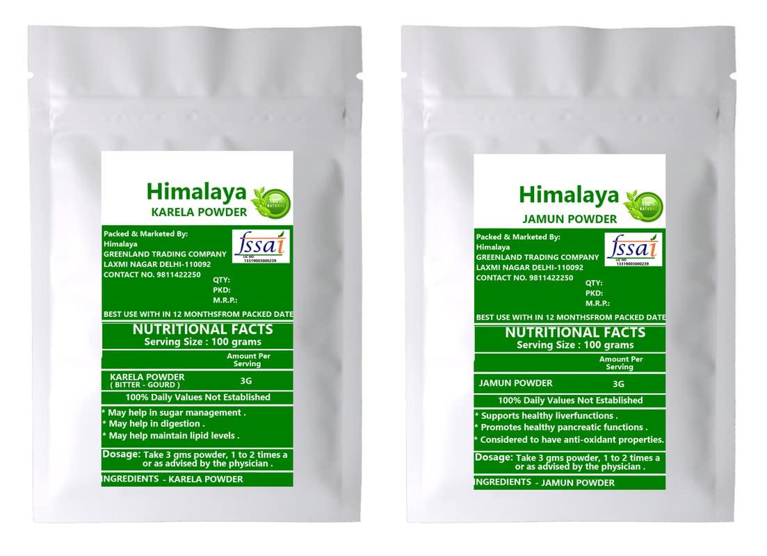 GREENELAND Greeneland Himalaya KARELA POWDER AND JAMUN POWDER (100 GM EACH) 200 GM