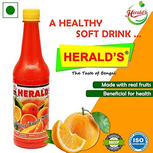 HERALD'S Herald's Orange Squash (concentrated) - Made with real fruit pulp - Nutritional value kept intact - Instant refreshing drink (600 ml)