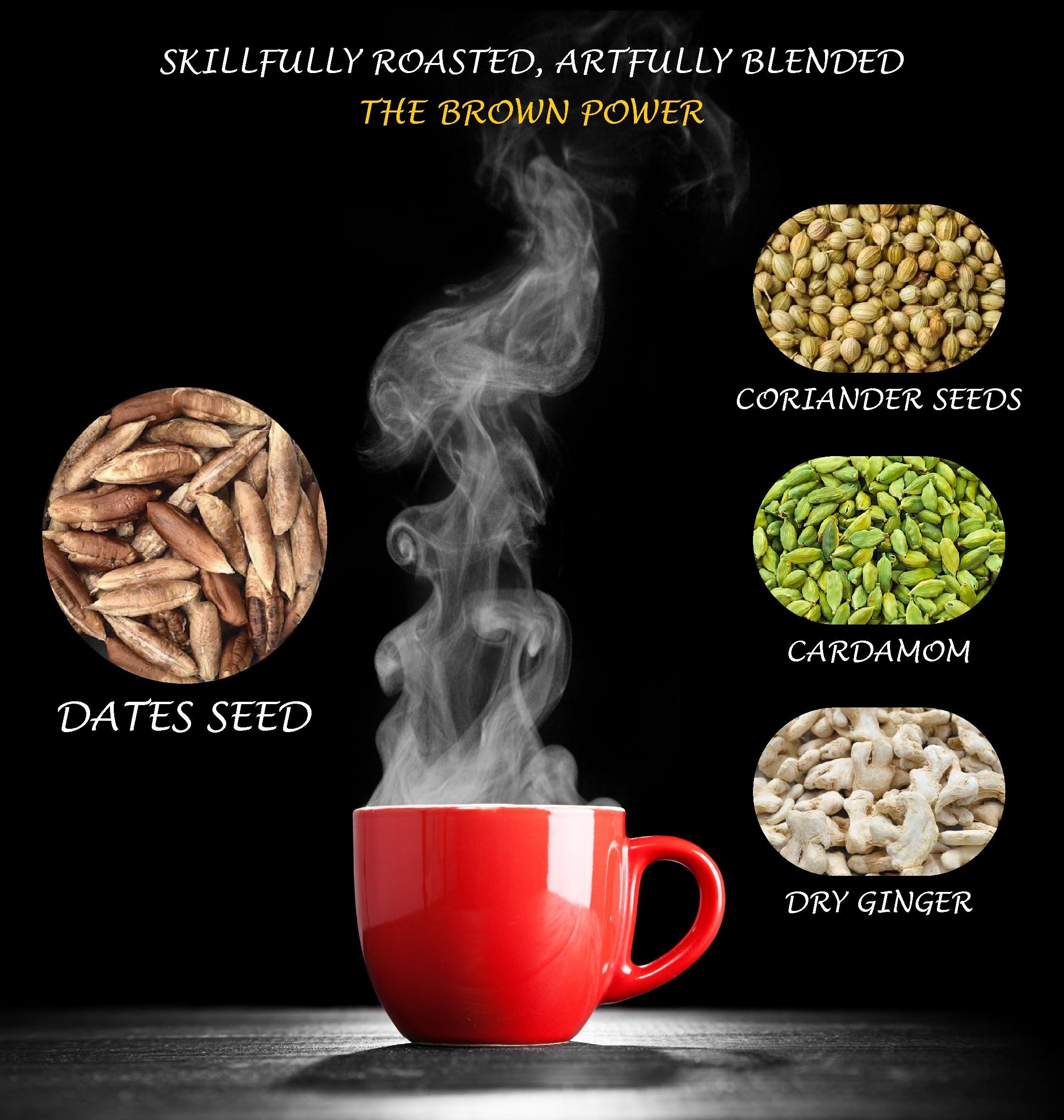 AWFAAKI Awfaaki Date Seed Coffee Powder With Spices | HOME MADE | Filter Coffee | Caffeine Free | Coffee Replacer (500 g)