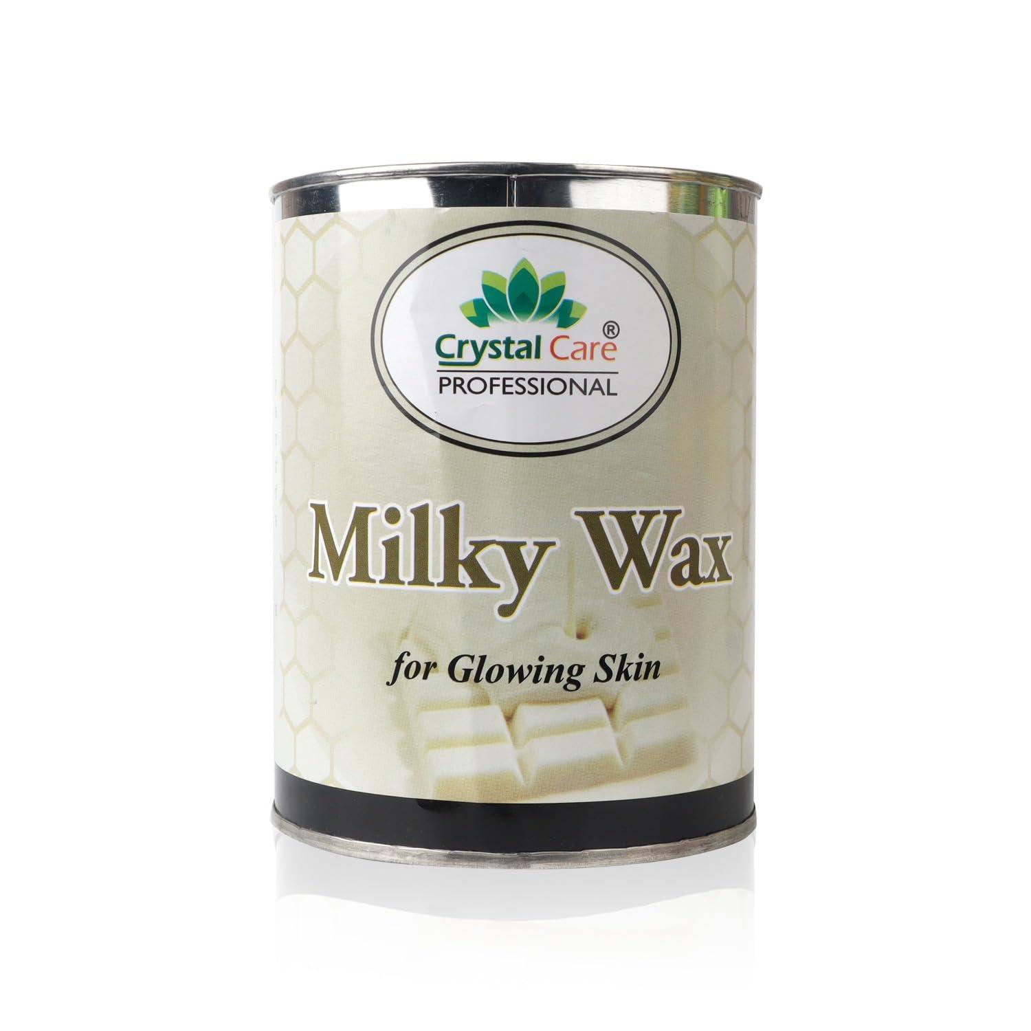 CRYSTAL CARE CRYSTAL CARE Hair Removal Wax Milky Wax Pure Natural No Skin Burn For Sensitive Skin with Elastic and Creamy Texture Fully Body Wax for All Hair and Skin Type 598gm (Milky Wax)