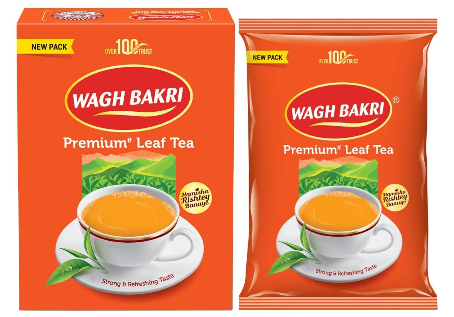 Wagh Bakri Wagh Bakri Premium Leaf Tea Carton Pack, 500g & Wagh Bakri Leaf Tea Poly Pack, 500g