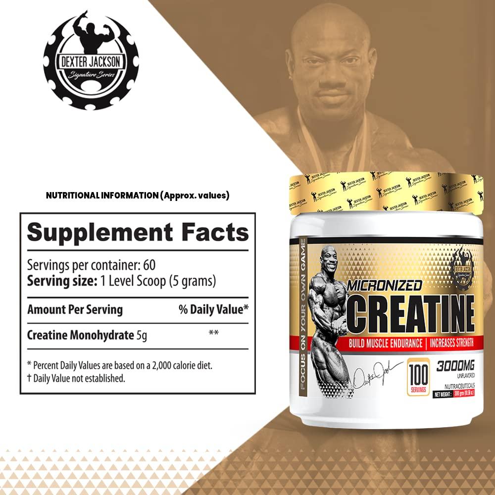 Dexter Jackson Signature Series Dexter Jackson Signature Series Creatine Powder | Builds Muscle Endurance & Helps To Increase Strength | 100 Servings,300Gm