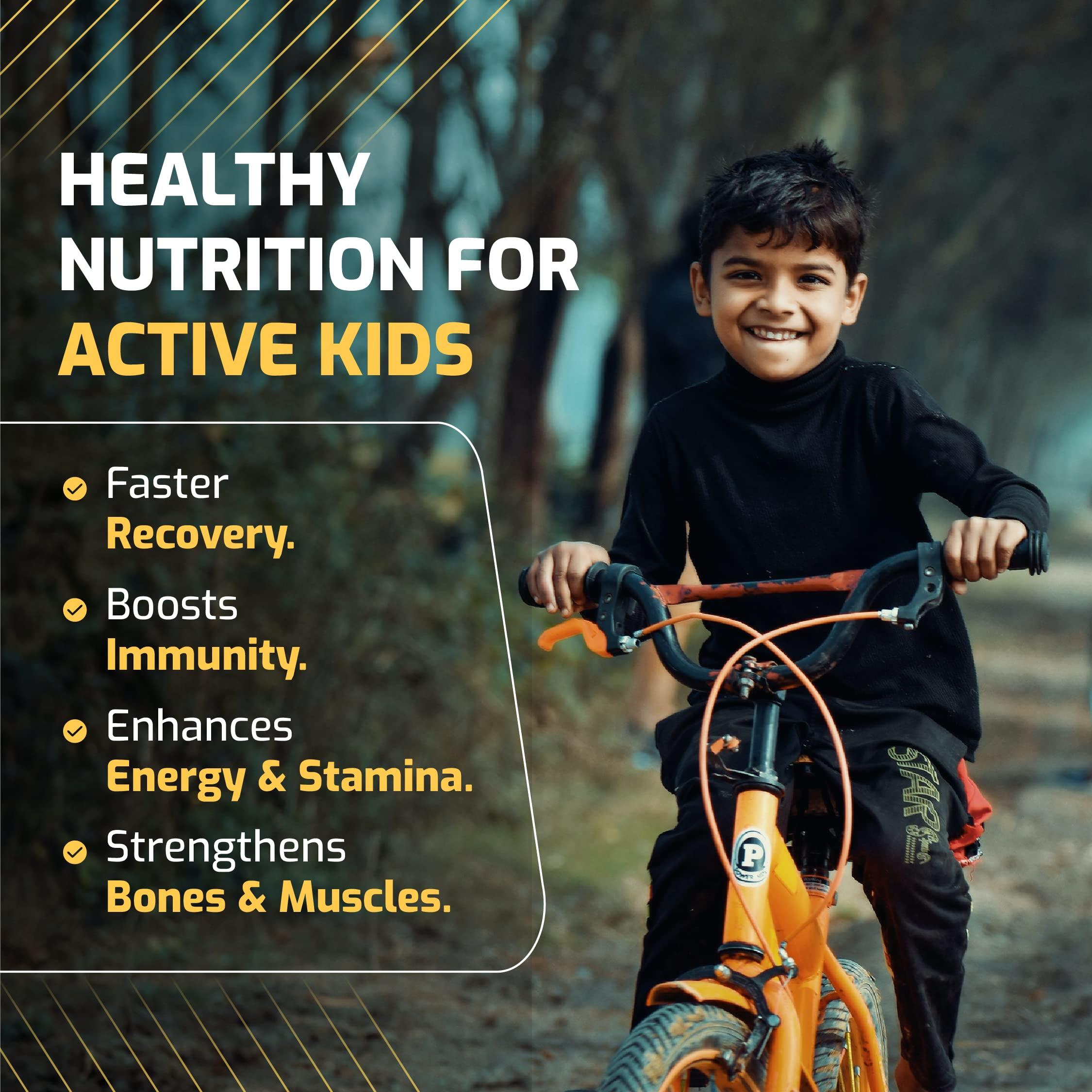 PLANTIGO Plantigo Kids Protein 14g, 11 Vitamins, 8 Minerals, Vegan Nutrition Supplement | Muscle, Bone Growth & Brain Health | Plant Protein Powder for Kids 10+ years | (Vanilla Flavor - 500g + Shaker, 600ml)