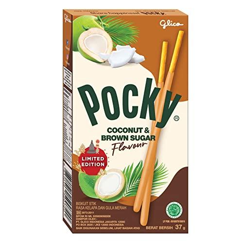 Glico Glico Pocky Coconut & Brown Sugar Flavour Biscuit Sticks, 37 g, 10 Pack, Brown & White