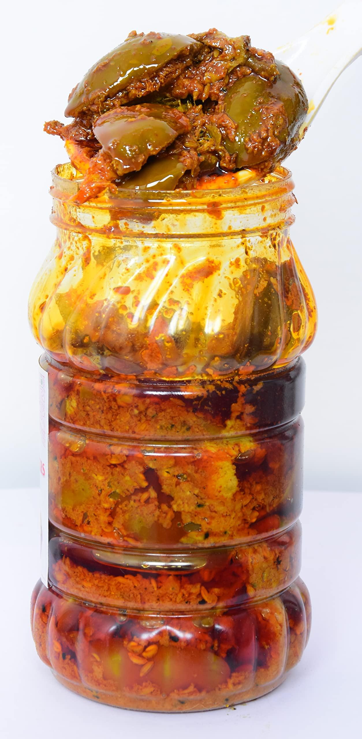 Rajasthani Swaad Rajasthani Swaad Raw Mango Pickle Homemade Marwadi Aam Ka Achar | Traditional Rajasthani Keri Achar | Less Oil | Jar of 400 Grams