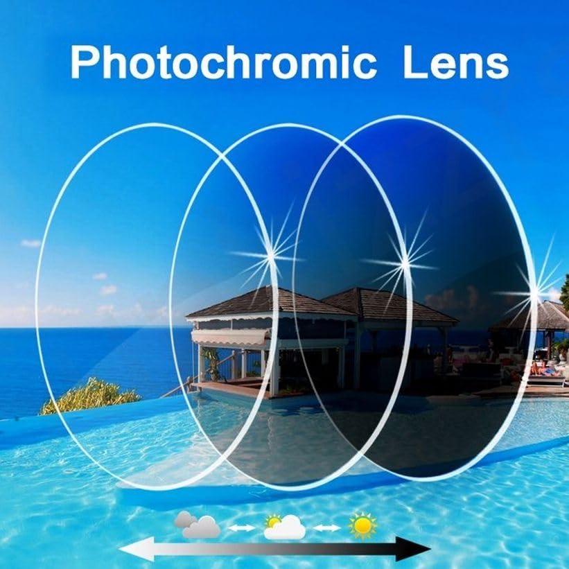 Sunkizzrs Sunkizzrs Blue Light Filter Reading Glasses Myopia Glasses Presbyopic Glasses Sunglasses Anti Glare UV & Blue Ray Light Filter Photochromic Lens (For -3.00 to +3.00 Power) (Black, -1.00)