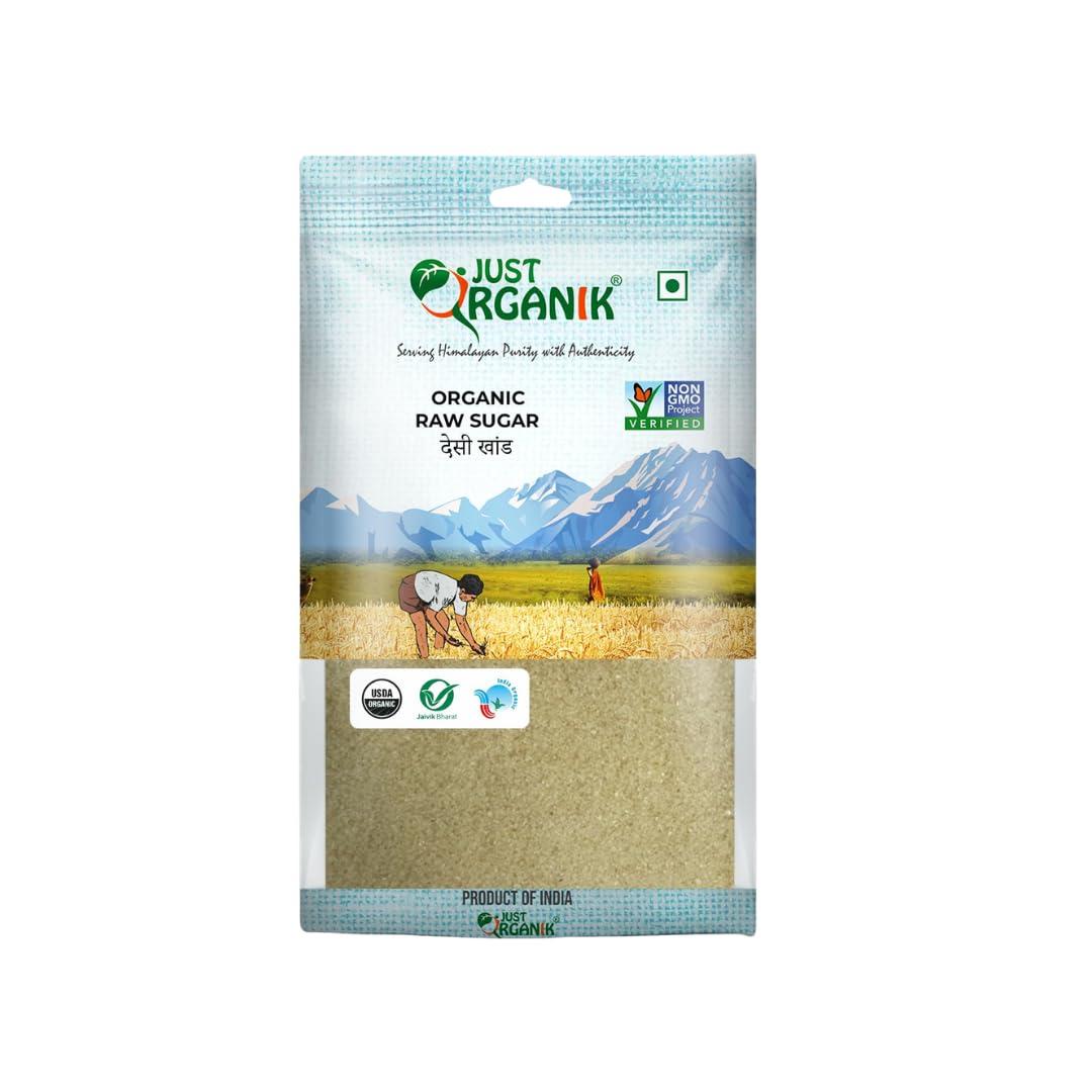 JUST ORGANIK Just Organik Sugar, Raw and Unrefined 500gm, 100% Organic