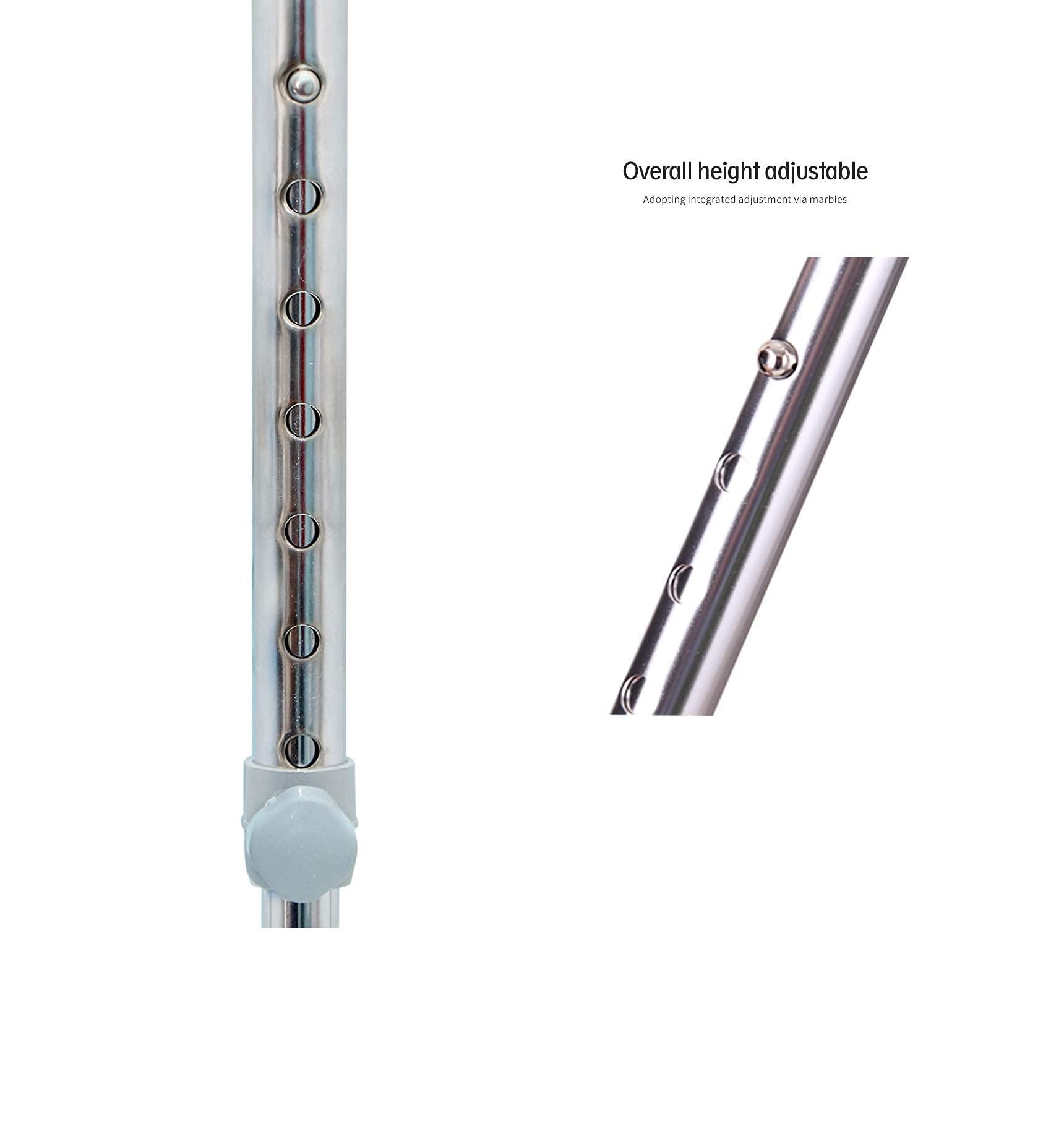 MUBBA MUBBA 3 Leg Walking Sticks Chrome Tripod Cane Three Leg Crutches Grey