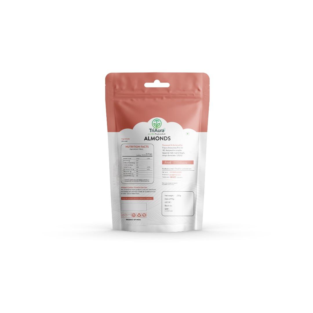 Tri Aura TriAura Natural Almond And Raisins Combos 250 g Pack Dry Fruits Whole Crunchy Badam And Kismis Pack of 2 (250gm2)