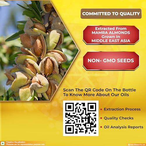 IndicWisdom IndicWisdom Wood Pressed Sweet Almond Oil 100 ml (Cold Pressed Sweet Almond Oil - Extracted on Wooden Churner)